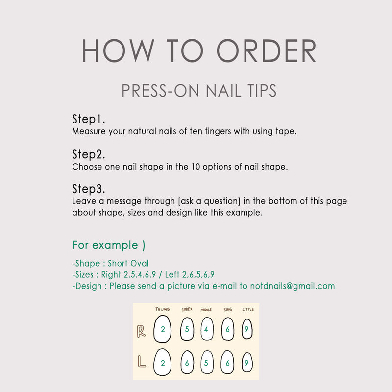 How to order Press-On Nails (Sizing & Shapes guide)