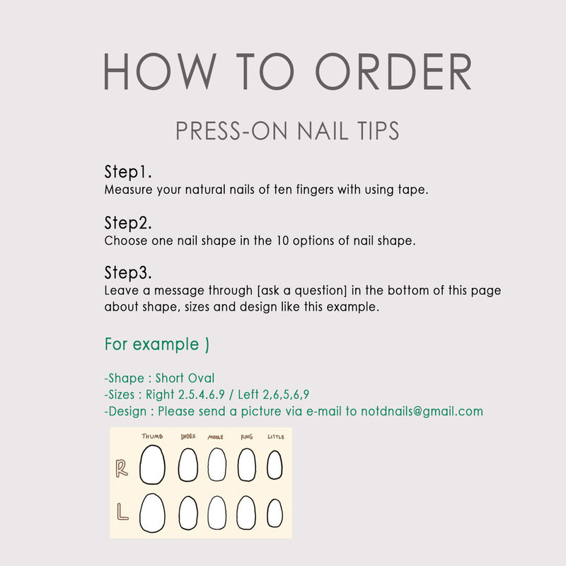 How to order Press-On Nails (Sizing & Shapes guide)